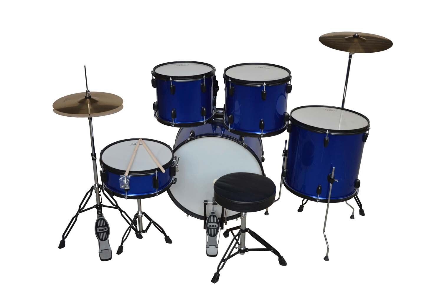 Artist ADR522 5Piece Drum Kit + Cymbals and Stool Blue