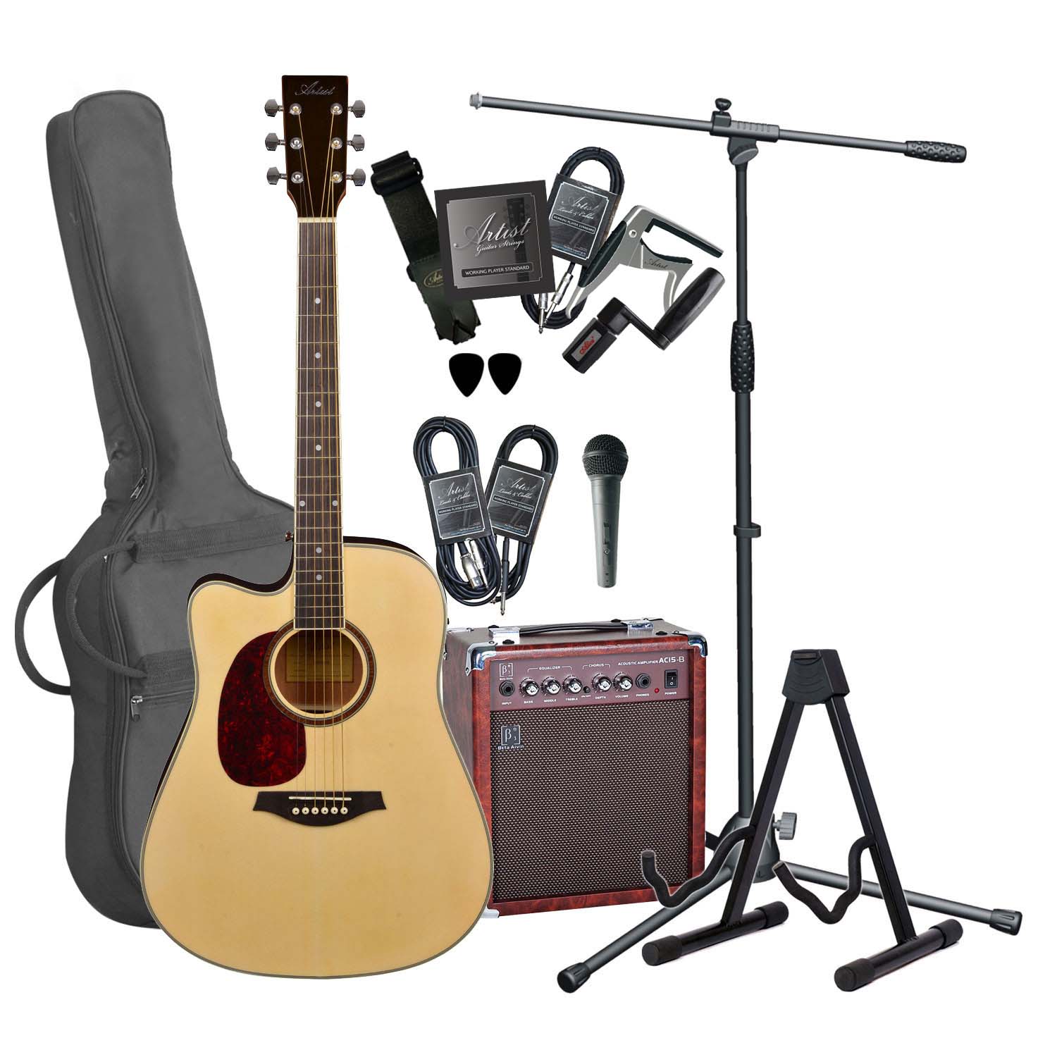 Artist Acoustic Guitar Busker Pack Left Hand