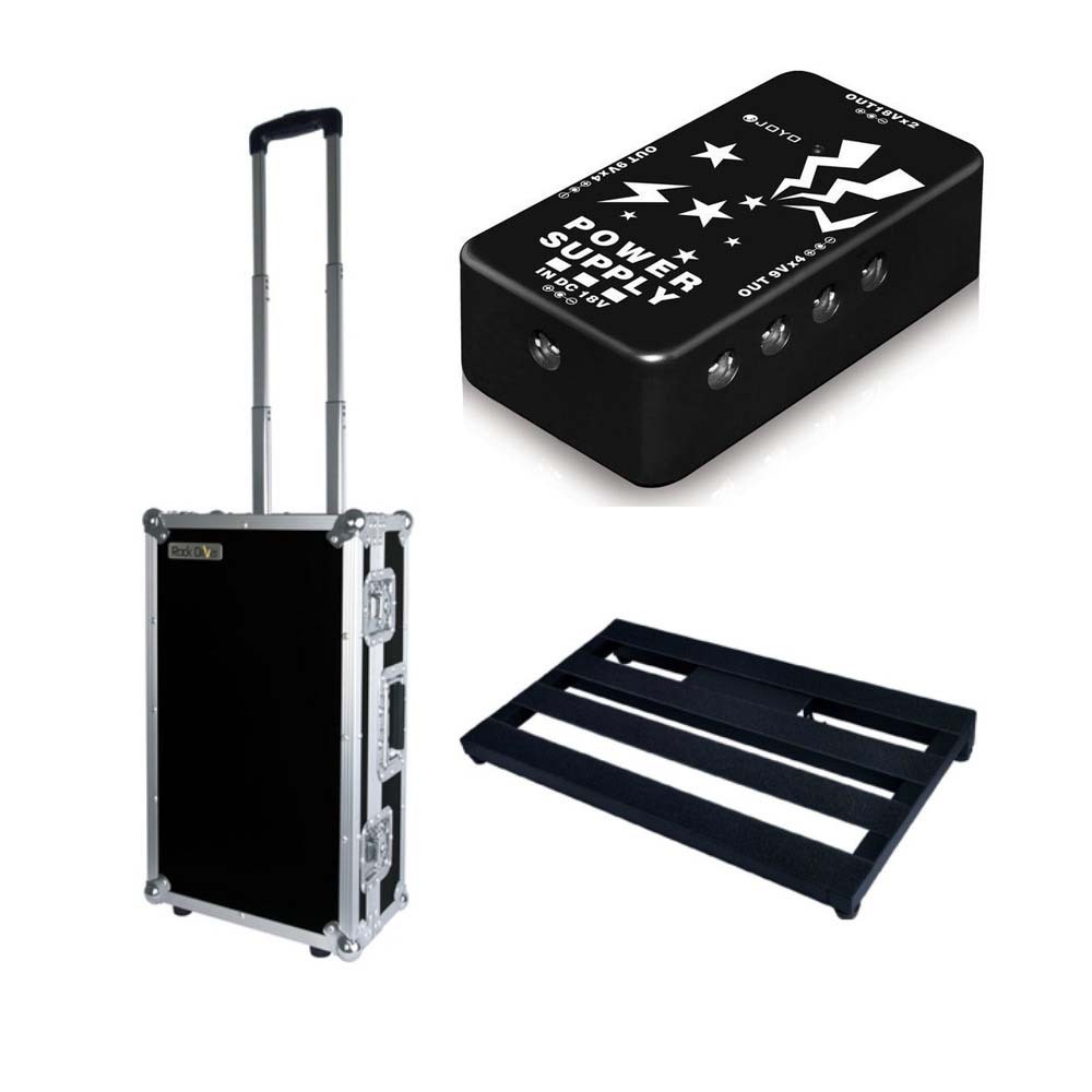 Joyo RD2PK Pedal Flight Case + Pedal Board/Rack + Power Brick Supply