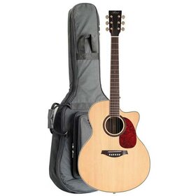 JALACEQ Solid Top Jumbo  Acoustic Electric Guitar