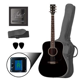 LSPBK Beginner Acoustic Guitar Pack - Black
