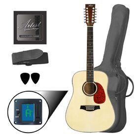 LSP12 12 String Beginner Acoustic Guitar Pack - Gloss Natural