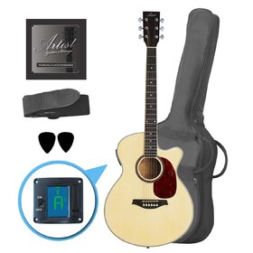 LSPSNT Small Acoustic Cutaway Guitar Pack - Gloss Natural