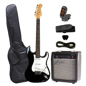 STPK BK ST Style Electric Guitar Package Black
