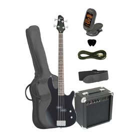 PB1PK Black Bass Guitar Package - Amp Tuner Bag