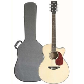 MJUMBCEQ+C Mini Jumbo Acoustic Electric Guitar with Case