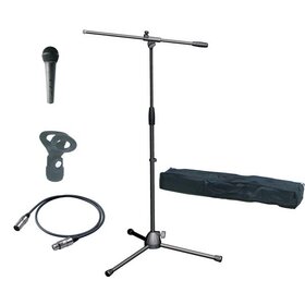 MIC Stand Pack (XLR-XLR) - Mic Stand, Bag, Microphone, Clip and Cable