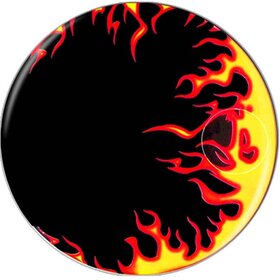 CSP08 22 Inch Black Drum Head with Flames Logo