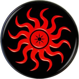 CSP12 22 Inch Black Drum Head with Red Sun Logo