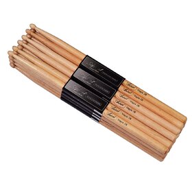 DSM2B 12  Pairs of Maple Drumsticks with Wooden Tips