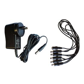 DC 9 Volt Adaptor & 5 Way Guitar Effects Pedal Daisy Chain Power cable