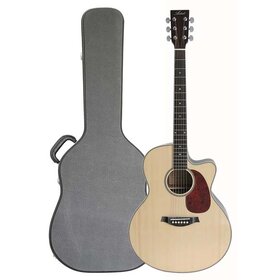 JUMBCEQ50 Jumbo Acoustic Electric Guitar Wide Neck + Case