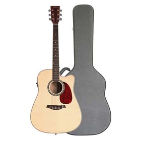 DS120CEQ+C  Solid Top Dreadnought Size Acoustic Guitar & Hard Case