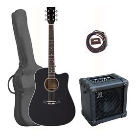 LSPCEQBKPK  Acoustic Electric Cutaway Guitar Pack with Amp