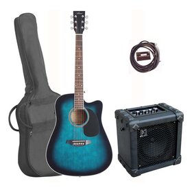 LSPCEQTBBPK Acoustic Electric Cutaway Guitar Pack with Amp