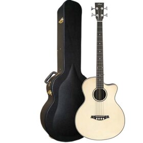 ABJ50CEQC Acoustic Electric Bass Guitar Cutaway Pickups, Case