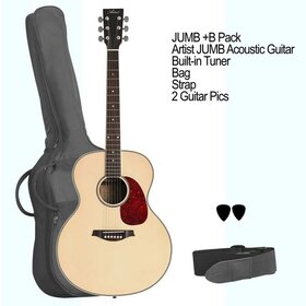 JUMB+B Jumbo Acoustic Guitar with built-in tuner and Bag