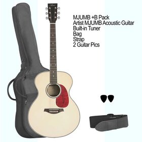 MJUMB+B Mini Jumbo Acoustic Guitar with built-in tuner and bag