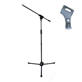 MS006BK+Clips Black Boom Mic Stand with Clip
