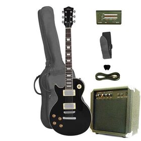 LPPKLBK Left Hand LP Style Electric Guitar Package with Amp - Black
