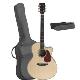 Jumbo CEQ Pack Jumbo Acoustic Electric Guitar Cutaway with Bag& Strap