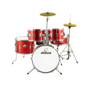 JBJ1045 5 Piece Junior Drum Kit, Red - Complete set of Beginner Drums + Cymbals & Stool