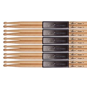 DSM7A Maple Drum Sticks With Wooden Tips - 6 Pairs