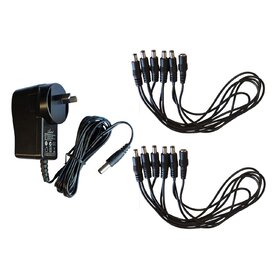DC9V1ADC5  9 Way Daisy Chain with 2 Pieces  5 Way Guitar Effect Pedal Daisy Chain Power Cable