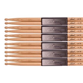 DSO5A 6  Pairs of 5A Oak Drum sticks with Wooden Tips