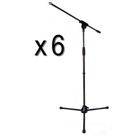MS006BK Black Boom Mic Stand - 6 Pack