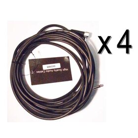 GC20R 4 Pack | 20ft/6M Guitar Lead / Cable - Double Heat-shrink (1 Right Angle Jack)