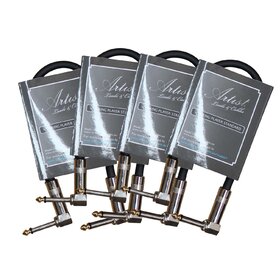 GS1RR 4 pack  1ft / 30cm Guitar Patch Lead with Heat Shrink