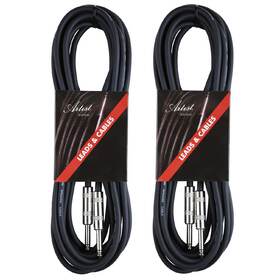 JJ20 2 Pack | 20ft/6M Speaker Cable / Lead | Jack to Jack 1/4"
