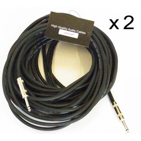 JJ60 2 Pack | 60ft/18M Speaker Cable / Lead | Jack to Jack 1/4"