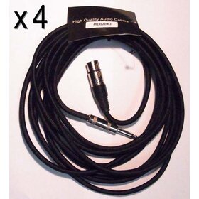MCD30XJ 4 Pack | 30ft/10M Deluxe Mic Cable / Lead | XLR to Jack
