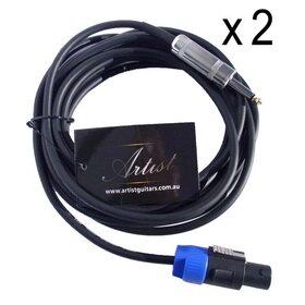 SJ20 2 Pack | 20ft/6M Speaker Cable / Lead | Speakon to Jack 1/4"