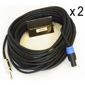 SJ60 2 Pack | 60ft / 20M  Speaker Cable / Lead | Speakon to Jack 1/4"