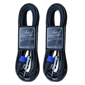 SJ30 2 Pack | 30ft/10M Speaker Cable / Lead | Speakon to Jack 1/4"