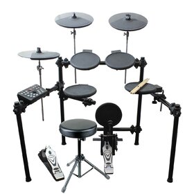 DM80 Electronic Drum Kit - 4 drum pads, 3 cymbal pads, 1 hi-hat control pedal, 1 kick trigger pad 