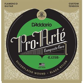 EJ25B D'Addario EJ25B Pro-Arte Black Nylon Composite, Flamenco