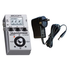 Zoom MS50G Guitar Single Stomp Box Multi Effects FX Pedal + 9V Adapter