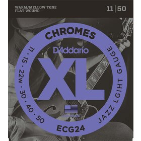 ECG24 D'Addario ECG24 Electric Guitar Strings Chrome Jazz Lite 11-50