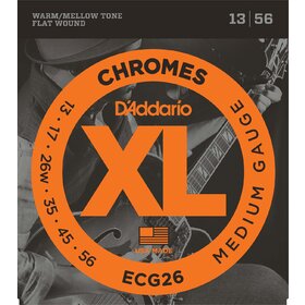 ECG26 D'Addario ECG26 Electric Guitar Strings Chrome Med 13-56