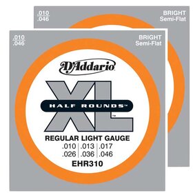 EHR310 2 Pack D'Addario EHR310 Electric Guitar Strings Half Round Reg Lite 10-46