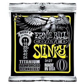 EB3127 Ernie Ball 3127 Electric Guitar Strings - Titanium Coated Beefy Slinky (Yellow) 11-54