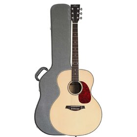 JUMB+C Jumbo Acoustic Guitar with built-in tuner with Hard Case