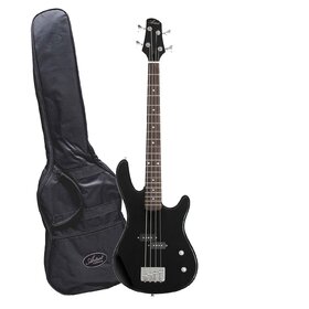 PB34BKPLUS Artist Black 3/4 Size Bass Guitar + Bonus Accessories
