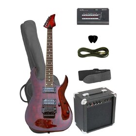AG50FMRDSPK Flamed Maple Red Electric Guitar w/ Floating Tremolo Pack with  Amp