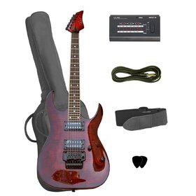 AG50FMRDSPLUS Flamed Maple Red Electric Guitar w/ Floating Tremolo + Bonus Accessories