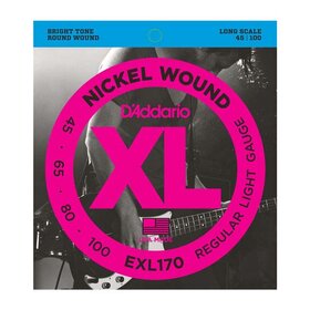 EXL170TP D'Addario EXL170TP Twin Pack - Nickel Wound Electric Bass Strings Regular Light .045 - .100